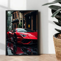 red ferrari F40 poster design - wall art