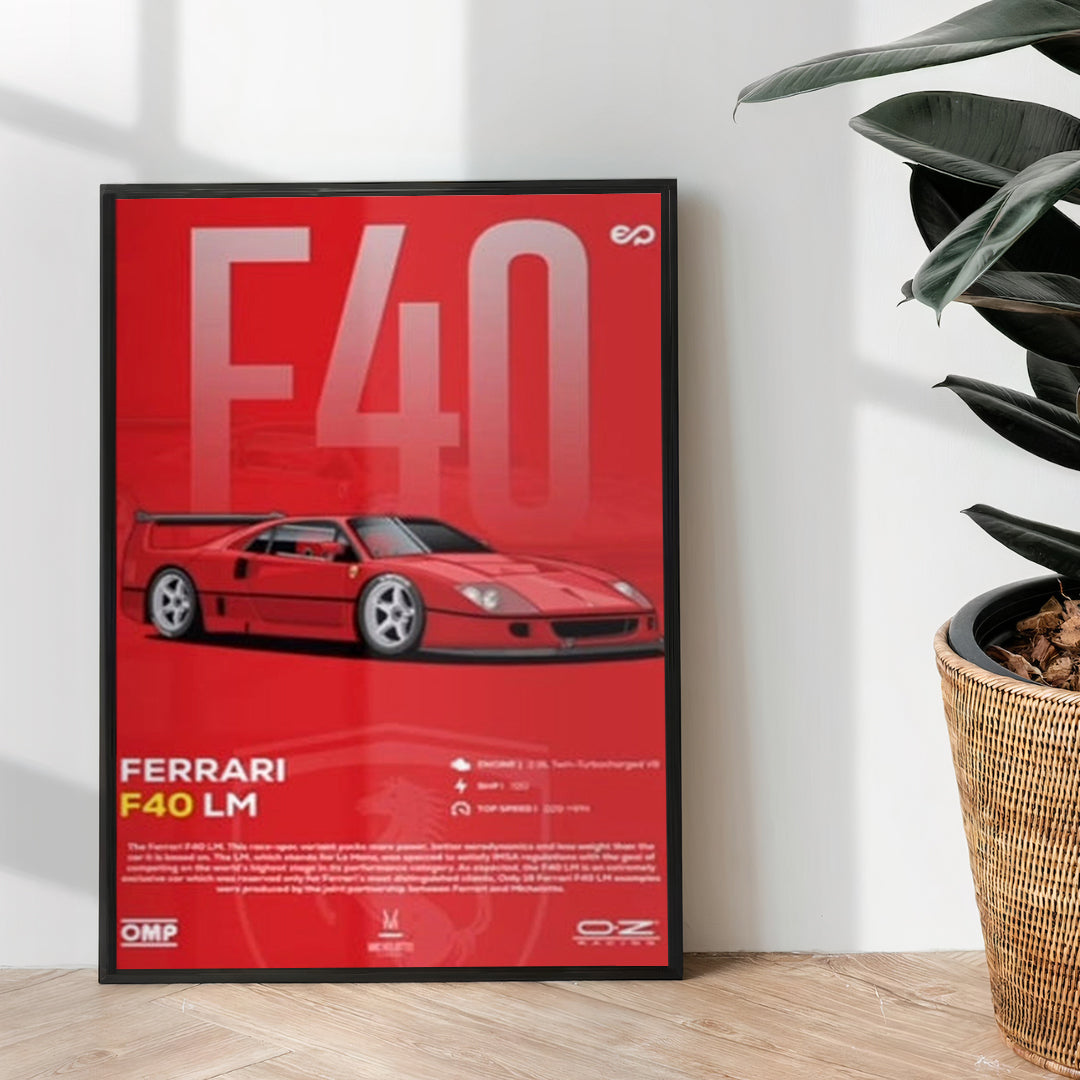 Ferrari F40 LM - wall art