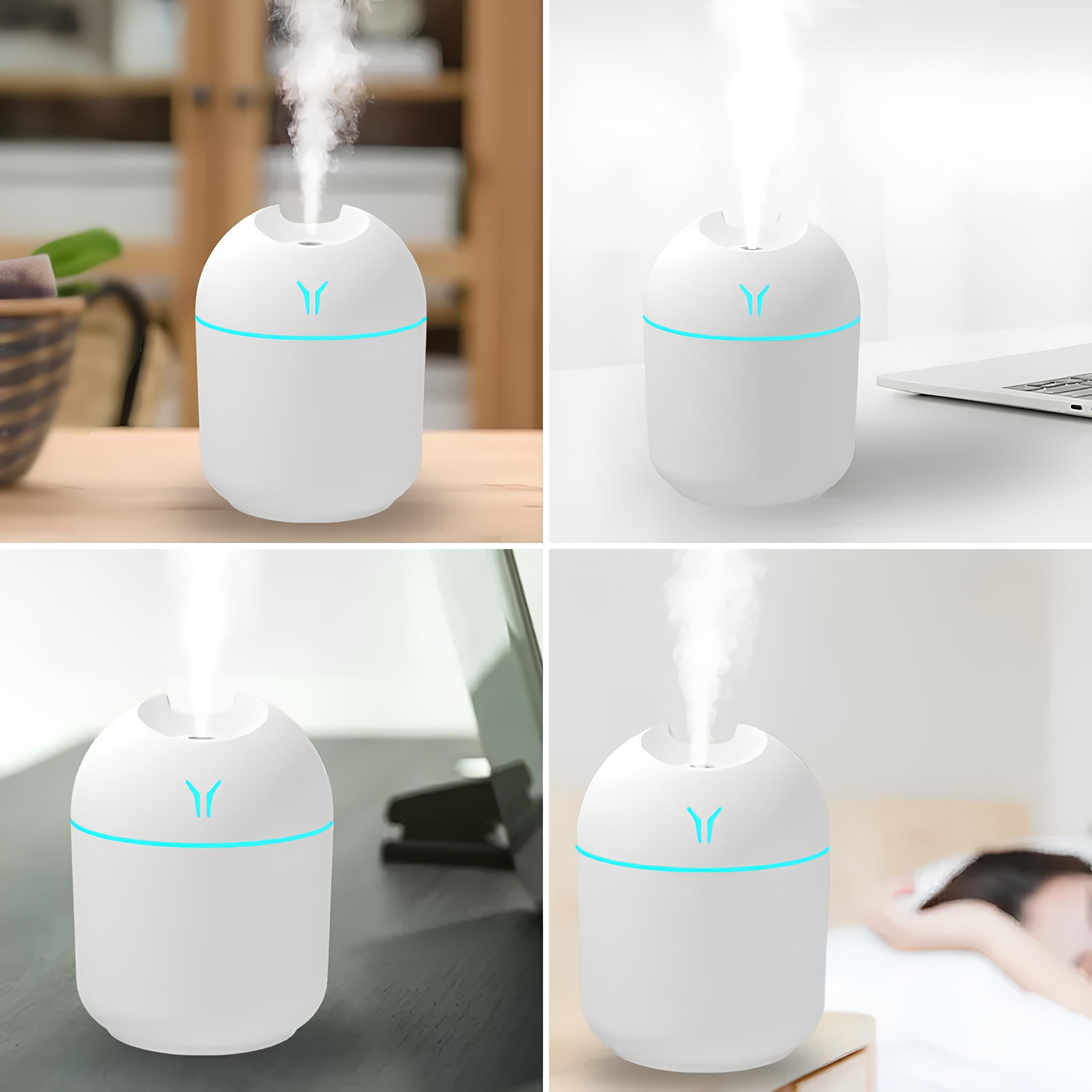 Portable Mini Air Humidifier – USB Desktop Humidifier for Car, Bedroom & Office | Mist Maker Fogger with LED Night Light | Compact Air Diffuser Sprayer for Fresh, Moisturized Air