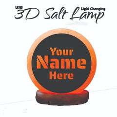 3D Acrylic Sheet Printed 7 Color Changing Customize Name Salt lamp