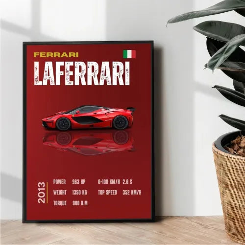 Ferrari Laferrari metal poster design - wall art