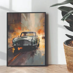 The Classic Aston Martin DB5 colour illustration - wall art