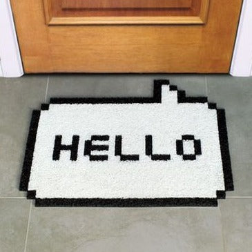 Hello door mat rug - fluffy rugs