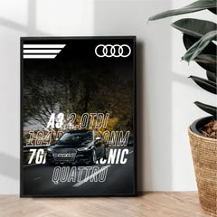 The Audi A3 Quattro poster design - wall art