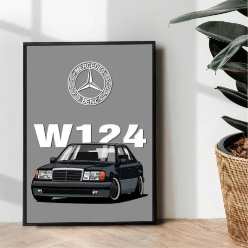 Mercedes W124 metal poster - wall art