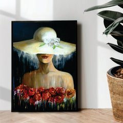 Hat Girl abstract art -  wall art