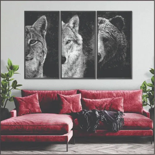 Bundle set of 3 Animals - wall art