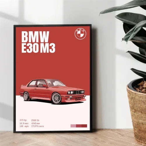 BMW E30 M3 poster - wall art