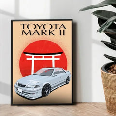 Toyota Mark 2 poster illustration design - wall art