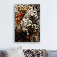 Running horse Arabic calligraphy artwork - wall art