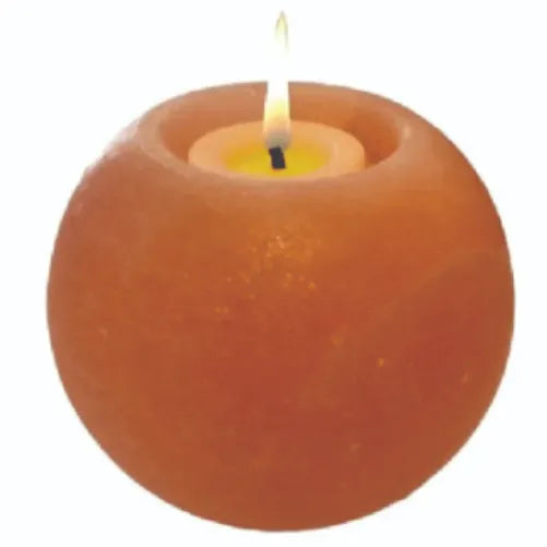 Candle Holder Apple Shape / Tea Light Holder Bowl Natural 4" High Quality Hand Carved