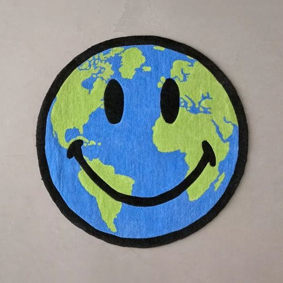 world smile emoji rug - fluffy rugs