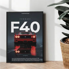 ferrari f40 legacy poster design - wall art