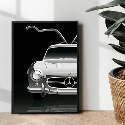 Mercedes Benz Gullwing 300Sl in the dark - wall art