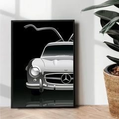 Mercedes Benz Gullwing 300Sl in the dark - wall art