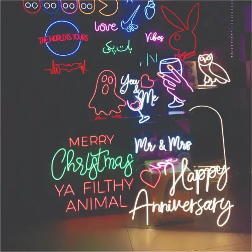 merry Christmas ya filthy animal neon sign