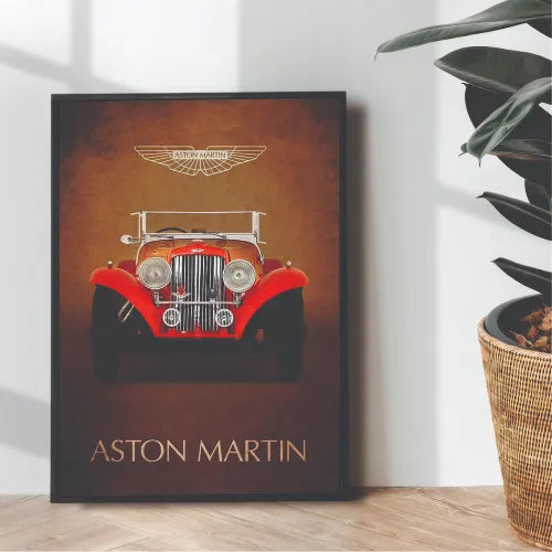 Old School coupe 1937 Aston Martin illustration poster - wall art