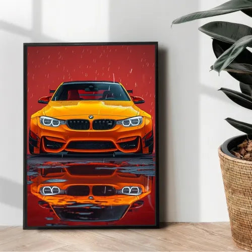 BMW M4 illustration poster - wall art