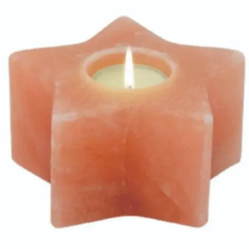 Candle Holder Star Shape / Tea Light Holder Star Natural 4" High Quality Hand Carved