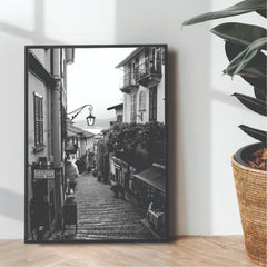 Breathtaking streets of bellagio Black & White portrait - wall art