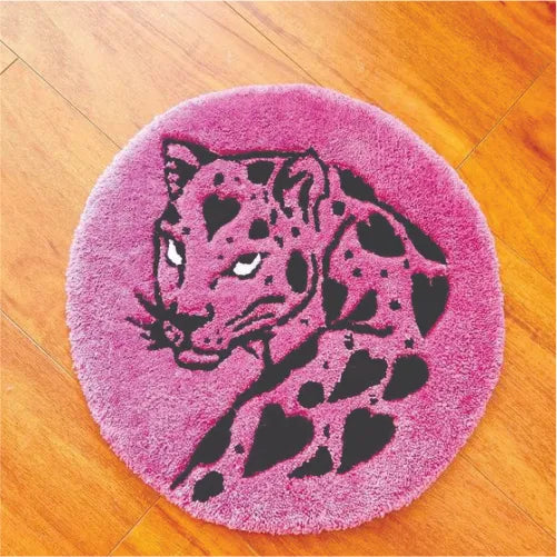 Cute Leopard pink rug - fluffy rugs