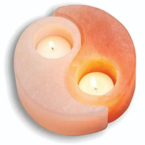 Candle Holder Yin Yang Shape / Tea Light Holder Yin Yang Natural 4" High Quality Hand Carved