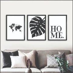 Bundle set of 3 Minimal Love home abstract Art - wall art