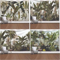 Tropical Plant Printed Tapestry