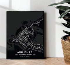 Map of Abu Dhabi - wall art