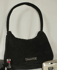 Black Corduroy Shoulder Bag