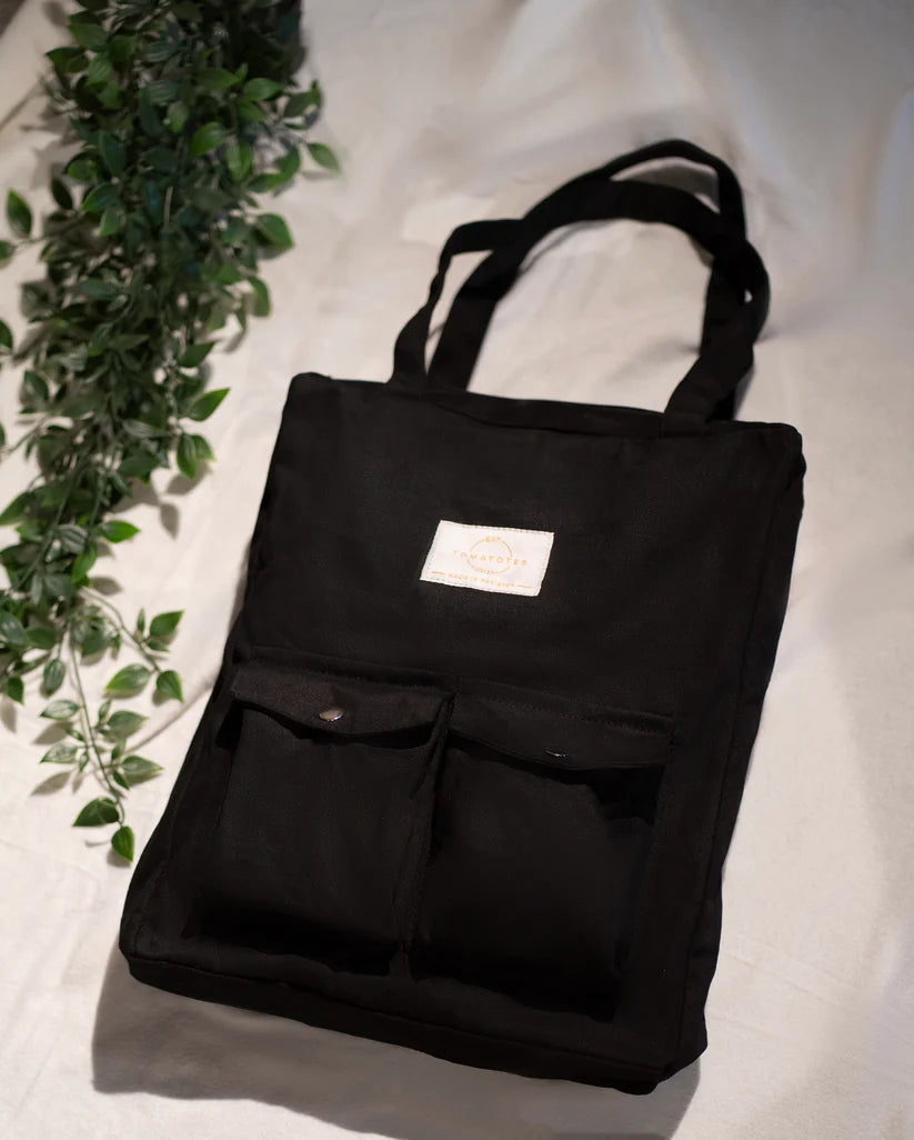 Cotton Double-Pocket Tote Bag