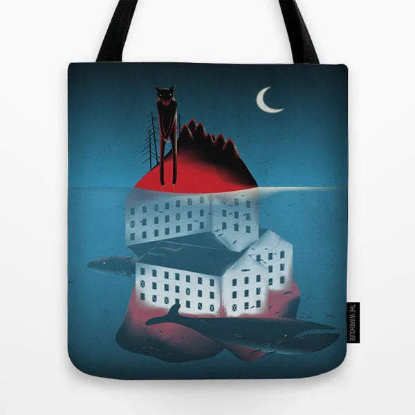 Double View Art Printed Tote Bag
