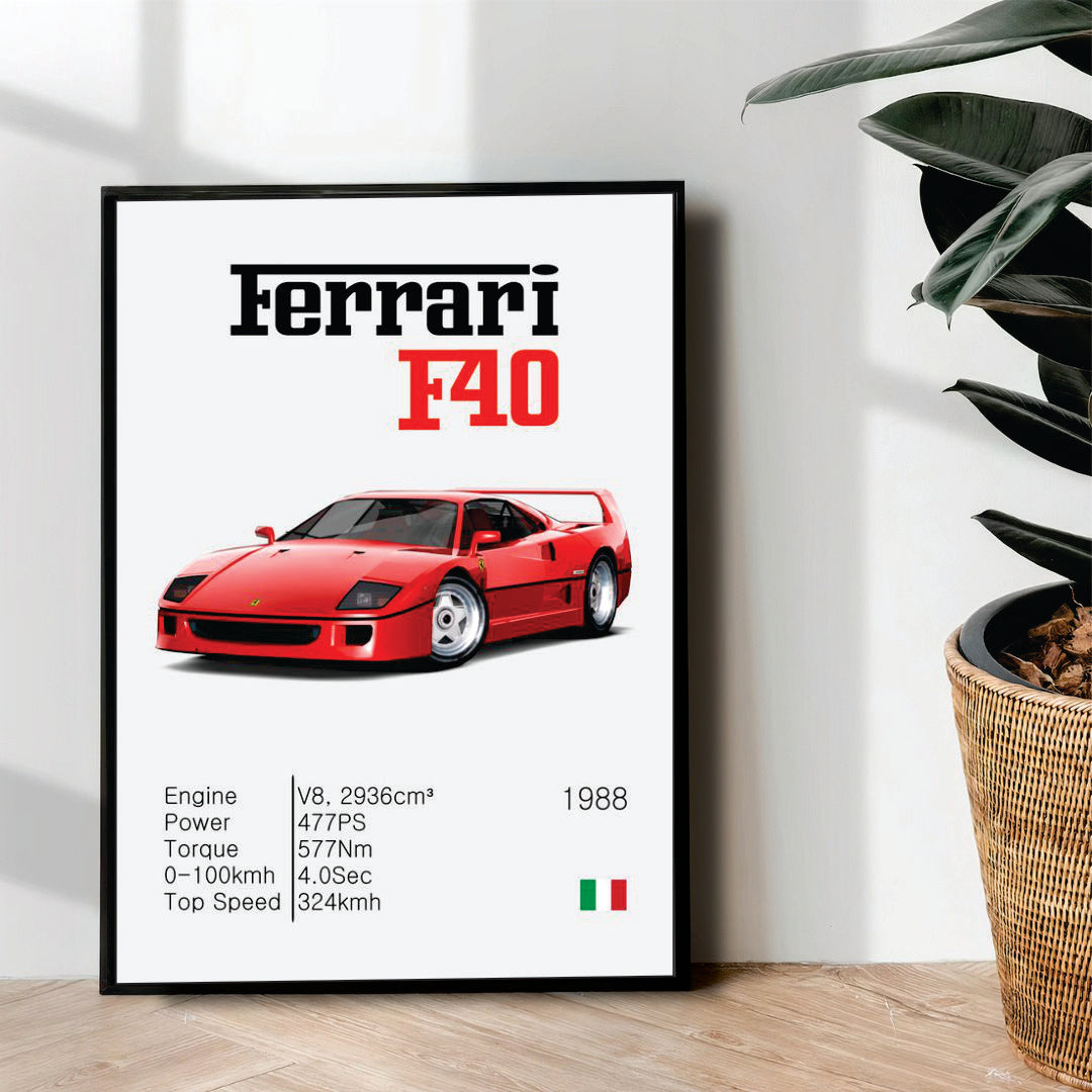 Ferrari F40 - wall art