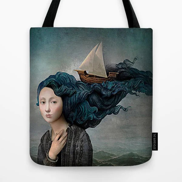 Girl Hair Art Printed Tote Bag