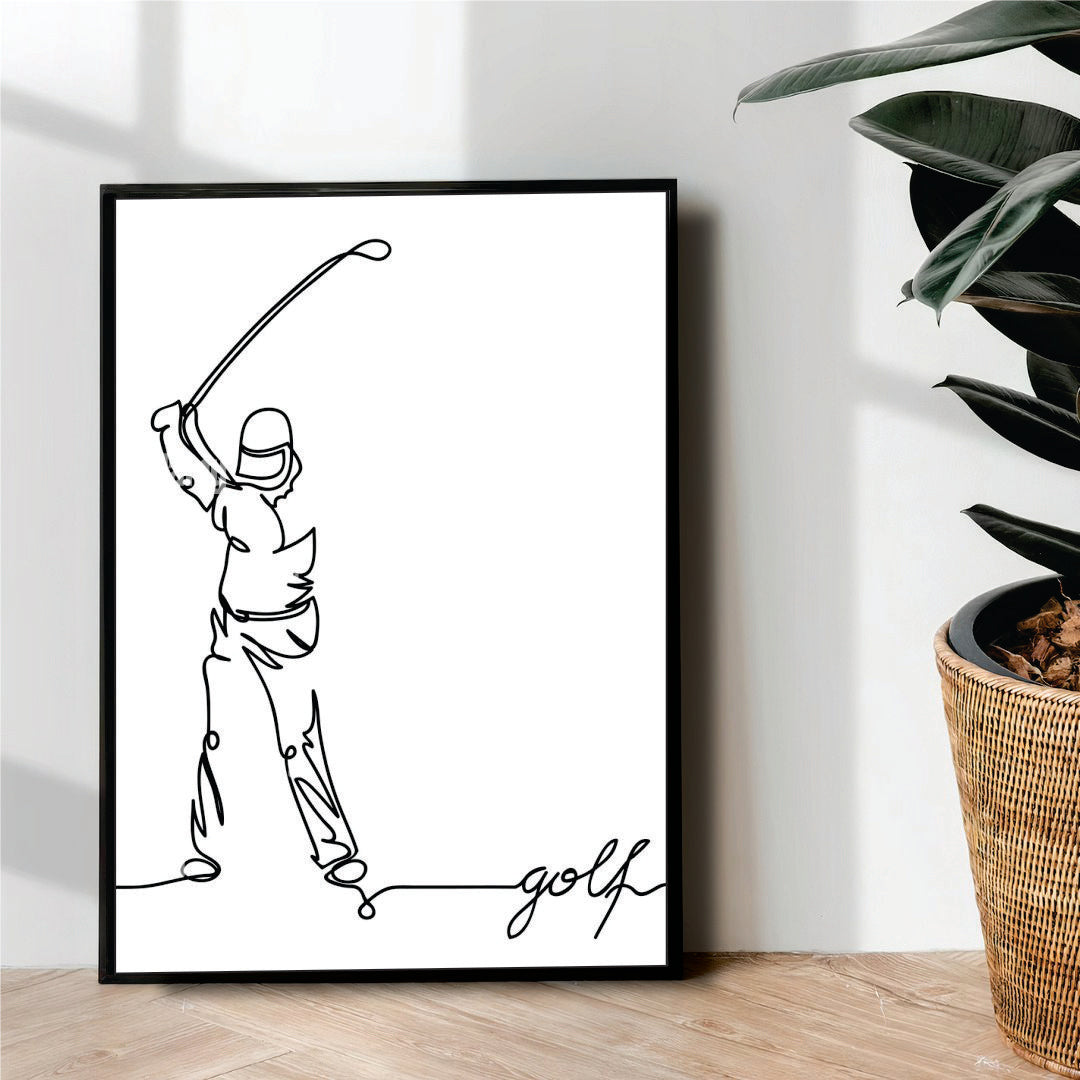 Golf player one Line Art - wall art