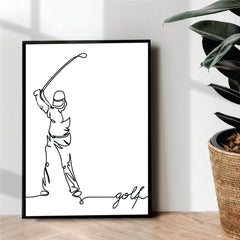 Golf player one Line Art - wall art