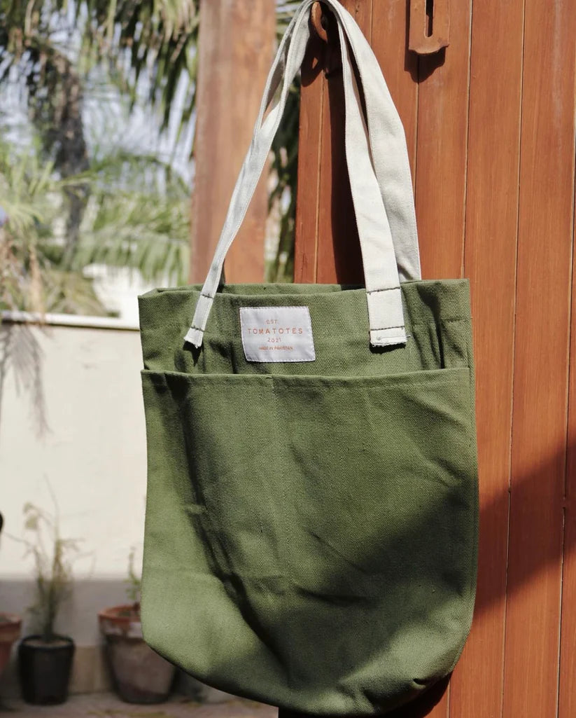 Green Duck Canvas Tote Bag