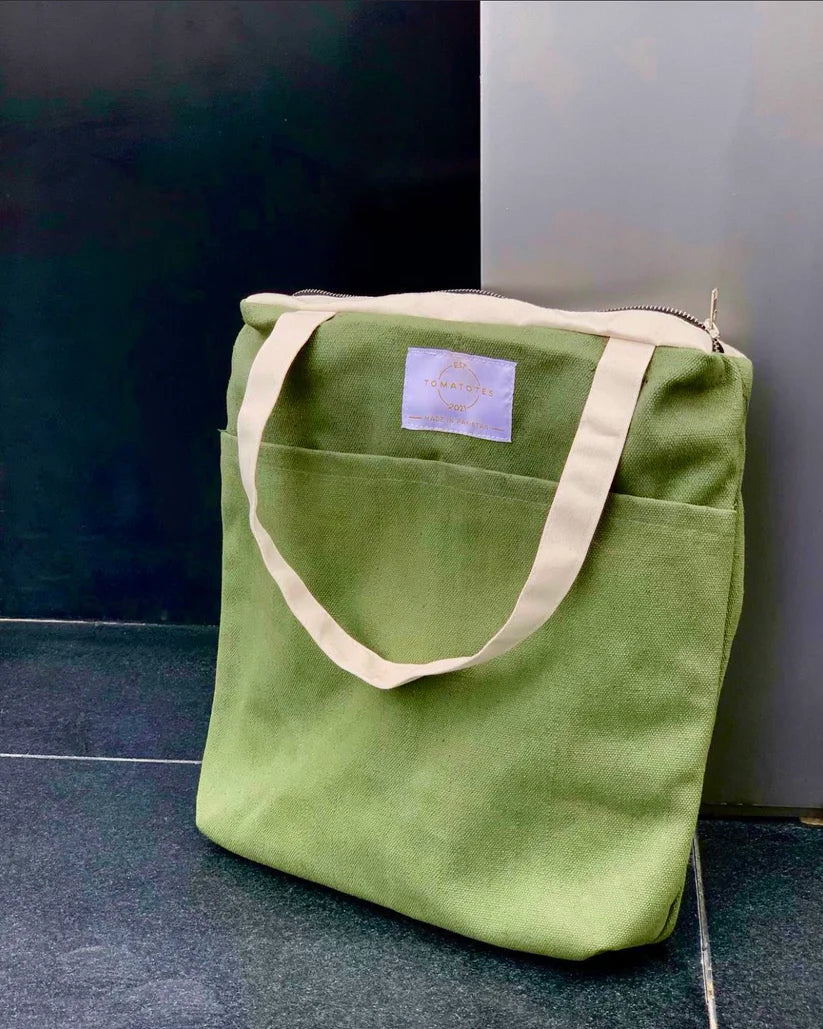 Green Duck Canvas Tote Bag