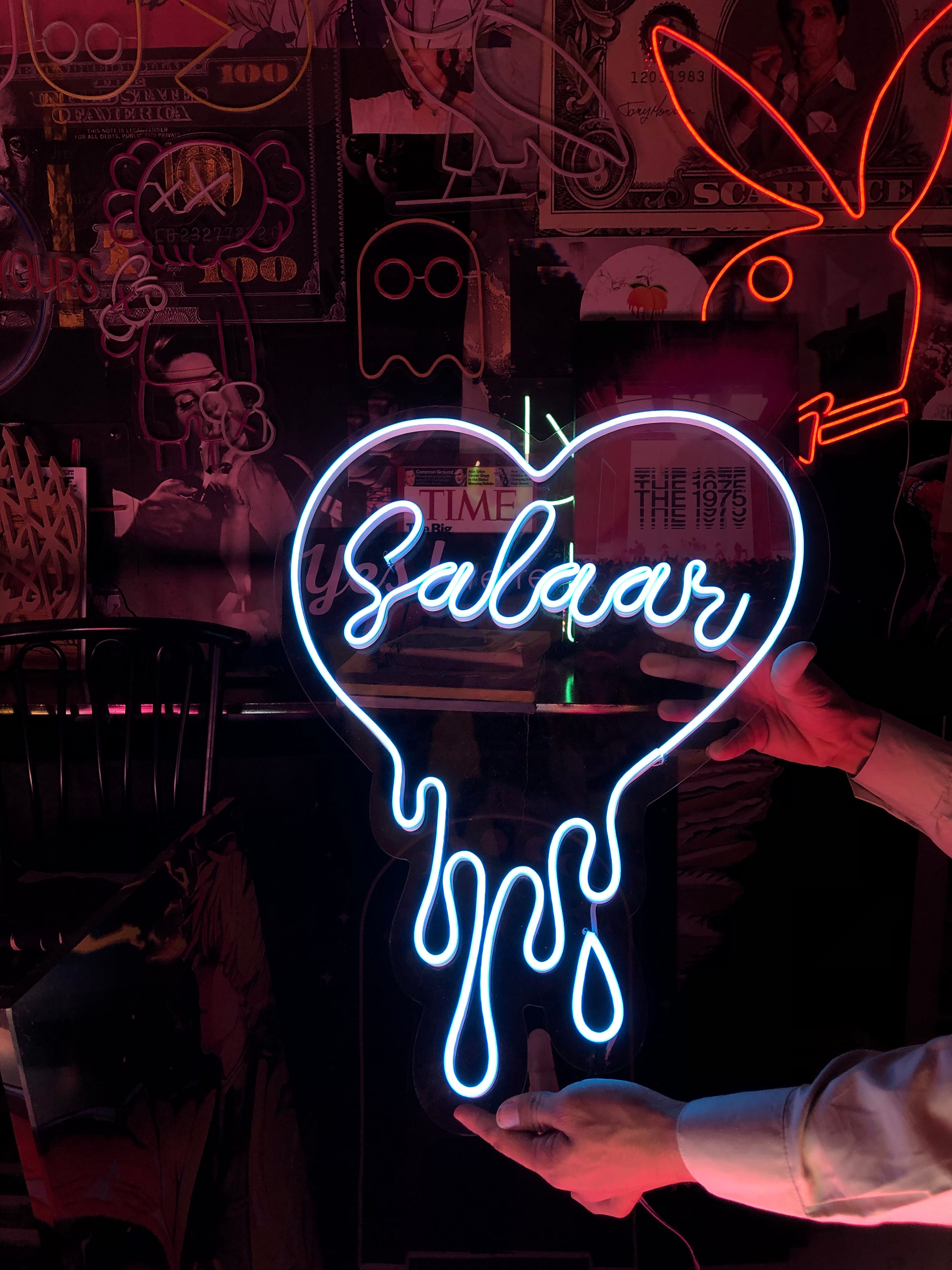 dripping heart (with name)  Neon Sign