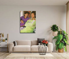 Khan With Mushtaq Ahmed - cricket wall art