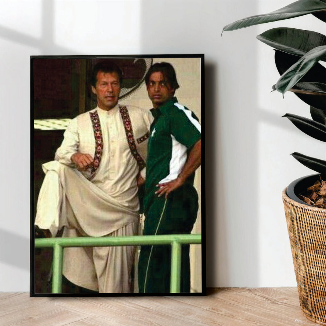 Khan With Shoaib Akhtar - cricket wall art