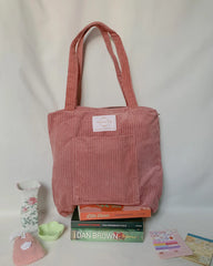 Pink Corduroy Classic Tote Bag