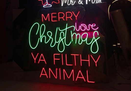 merry Christmas ya filthy animal neon sign