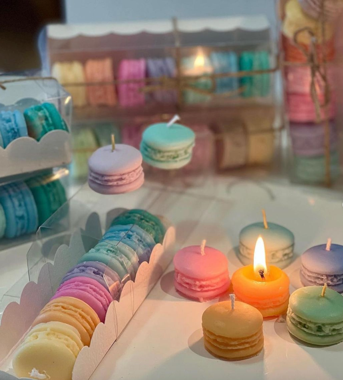 Macaron box of 6 - Decorative Candle