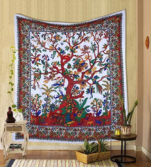 THE ART BOX Tapestry White Tree of Life Wall Hanging