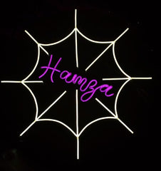 Custom Name Neon with Spider Web