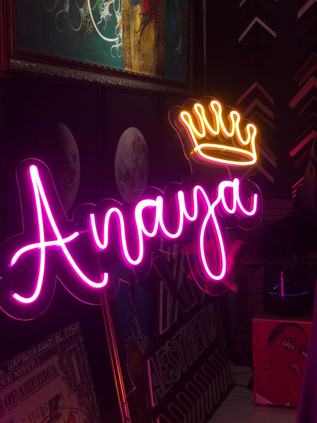 Custom Name Neon with crown or heart