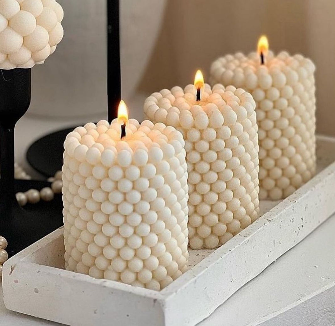 Cylindrical Bubble Decorative Candle