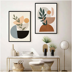 Bundle set of 2 Minimal Boho Abstract Art - wall art