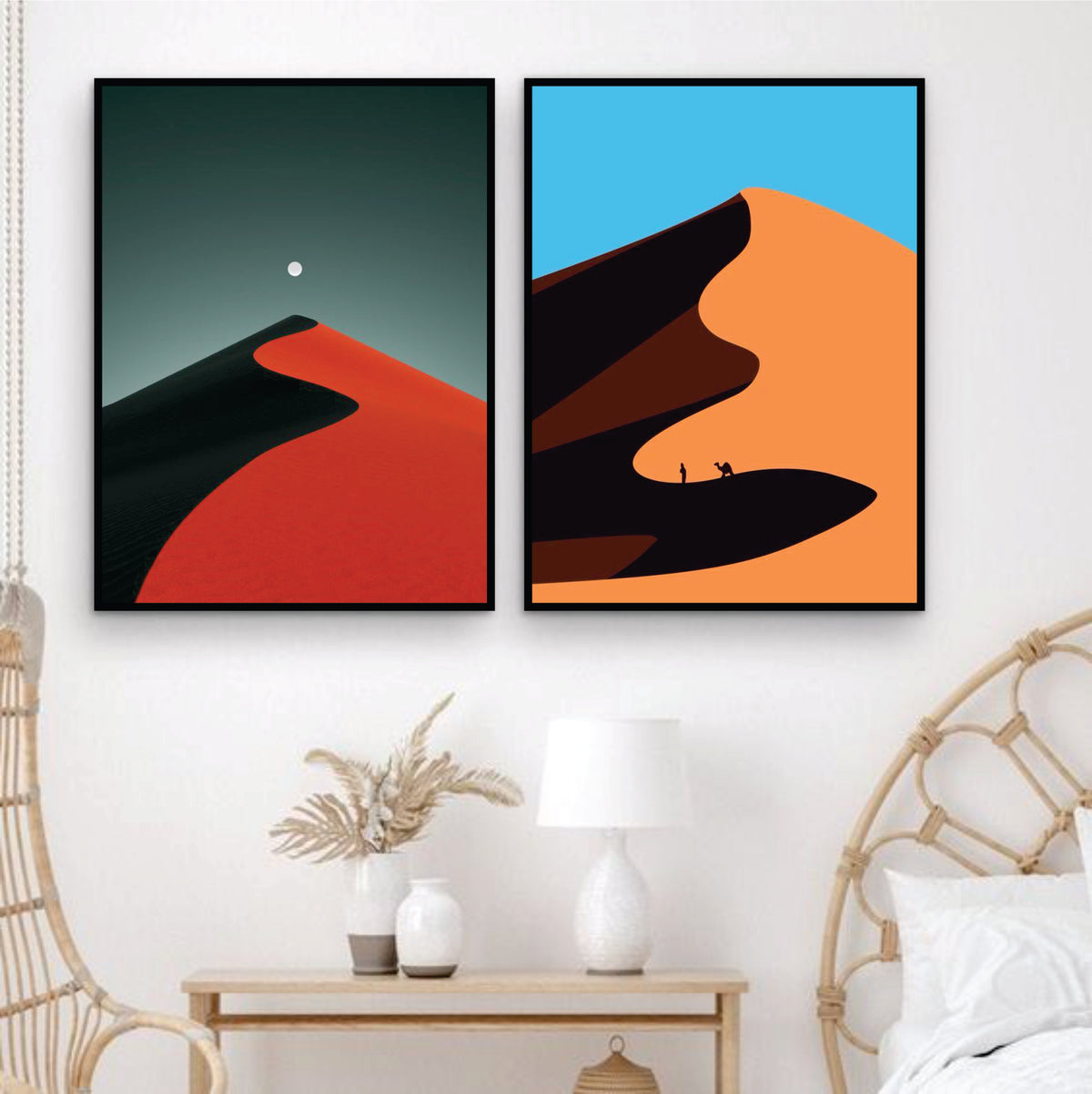 Bundle set of 2 desert view Abstract Art - wall art